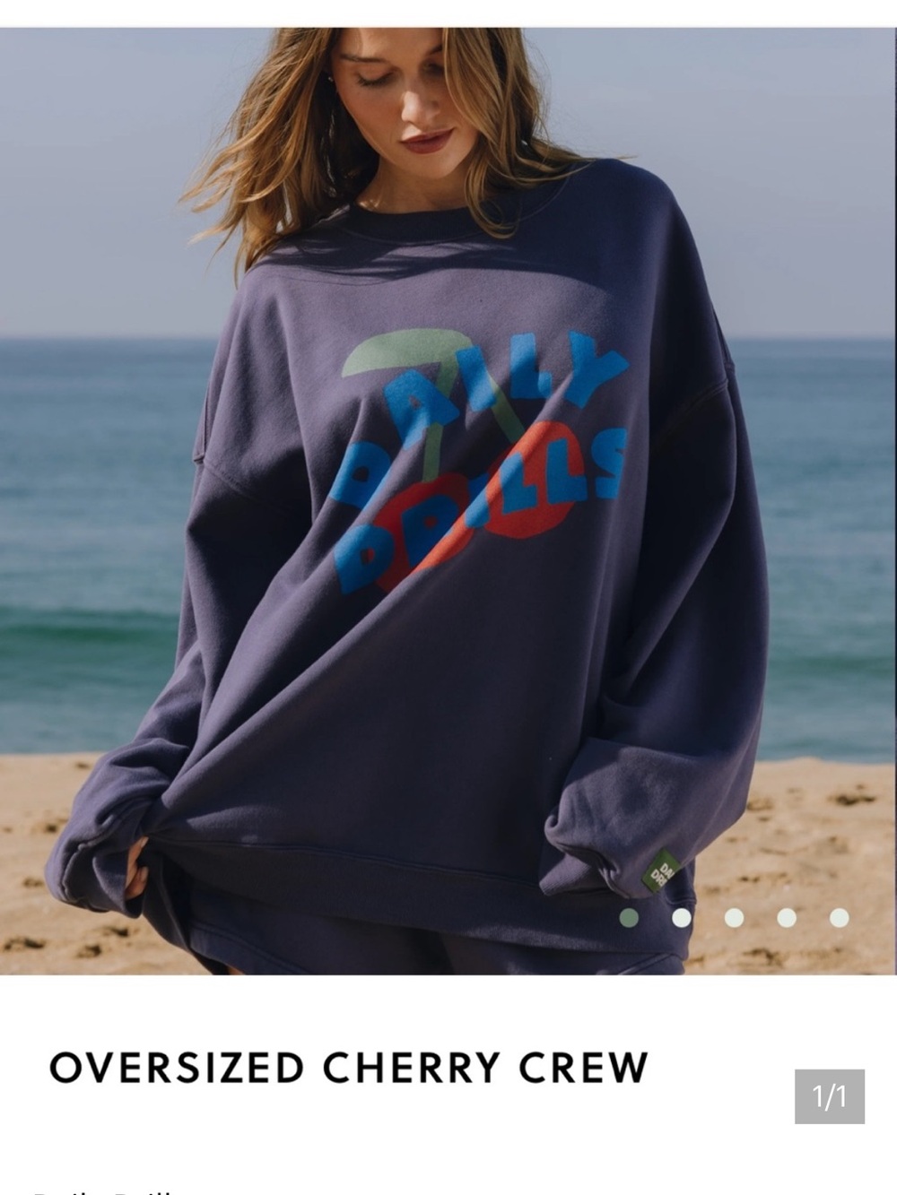 Daily Drills Navy Crewneck Sweatshirt with Multicolor Logo